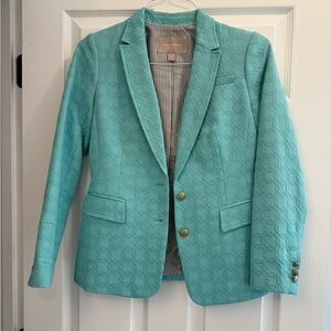 Aqua Blazer with Gold Buttons